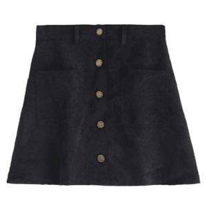 Corduroy button up skirt